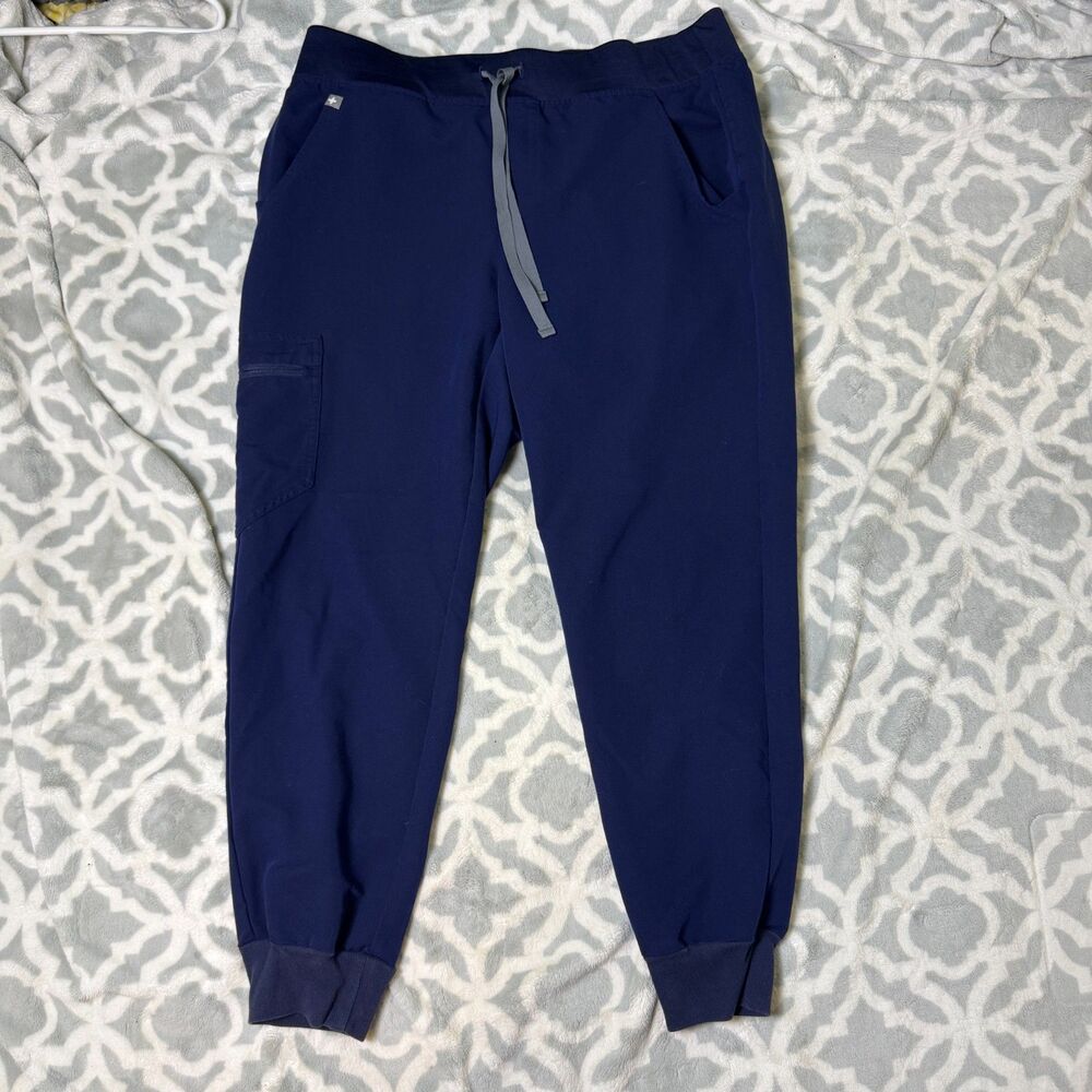 FIGS Zamora Jogger Scrub Pants Women's M Navy Technical Collection